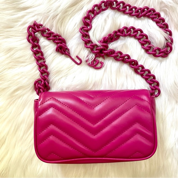💖Limited edition!💖 GG MARMONT FUSHIA HOT PINK BELT BAG - size 95 - Picture 9 of 16
